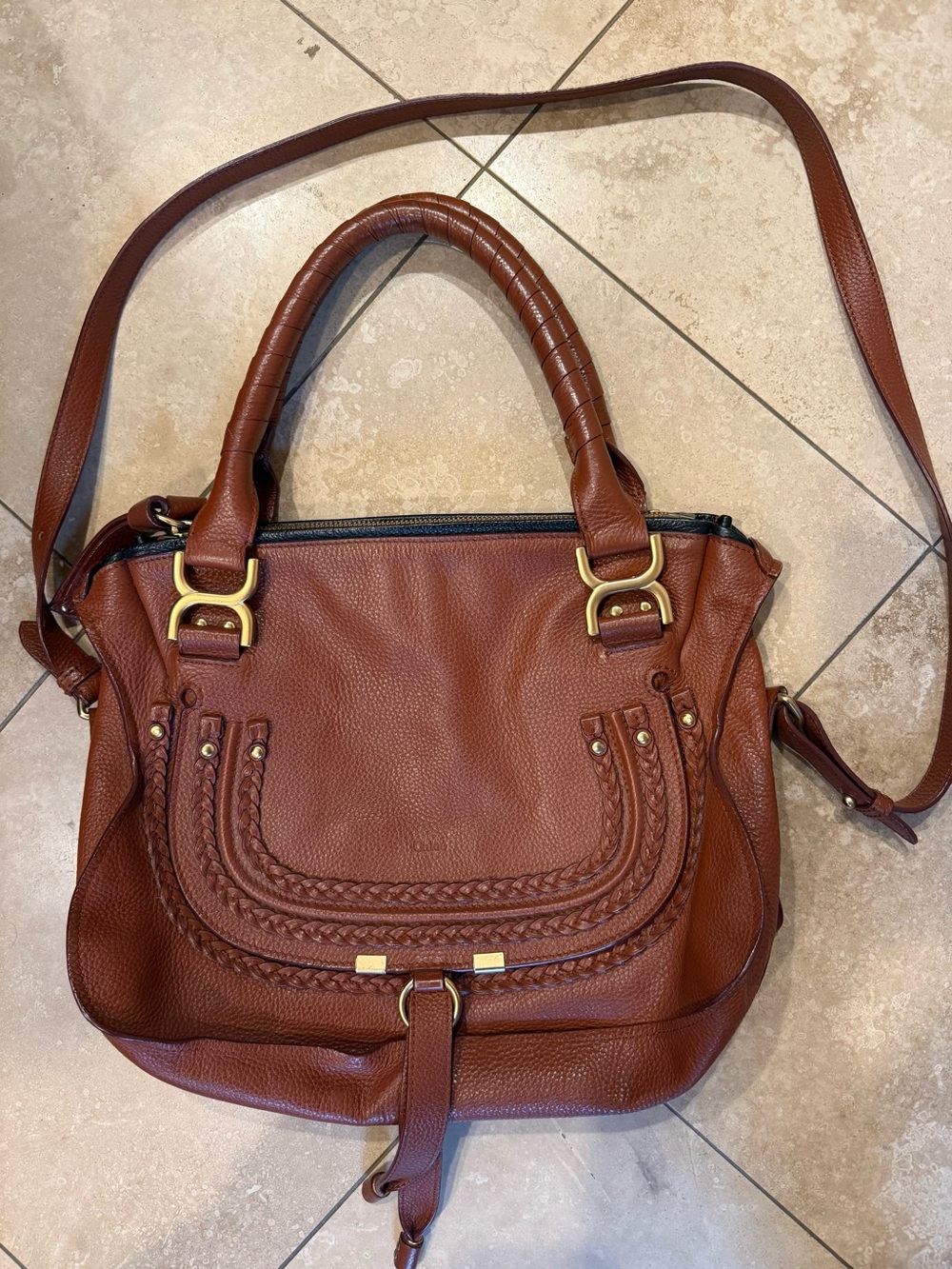 Chloe Marcie Double Carry Satchel Bag